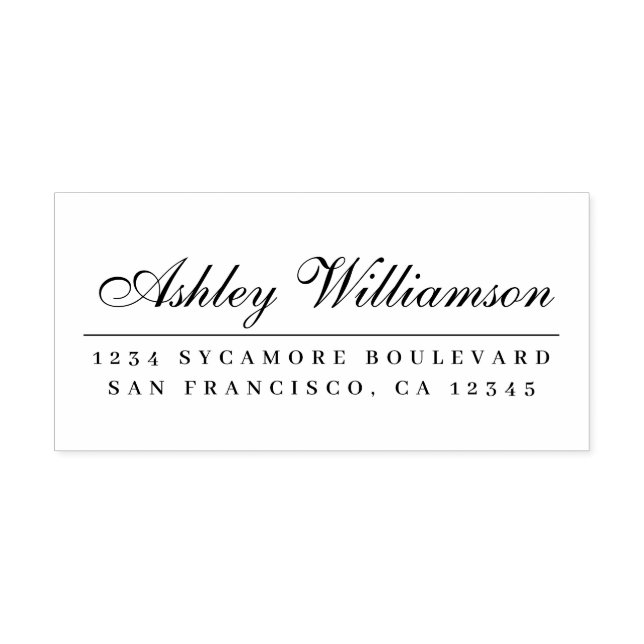 Elegant Calligraphy Return Address Rubber Stamp (Imprint)