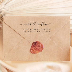 Elegant Calligraphy Return Address Rubber Stamp