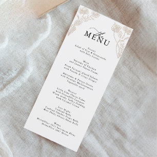 Elegant Calligraphy Rose Orchard Garden Wedding Menu