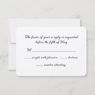 Elegant Calligraphy  RSVP Card