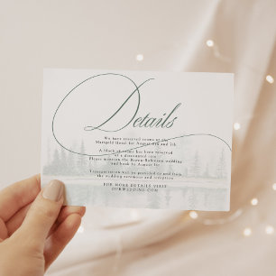 Elegant Calligraphy Rustic Wedding Details Card