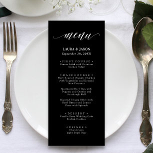 Elegant Calligraphy Rustic Wedding Menu Cards