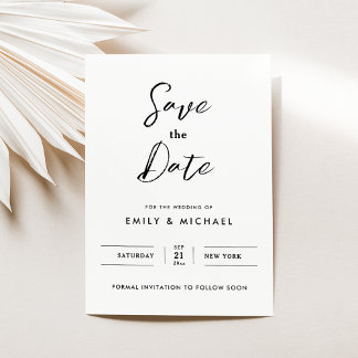 Elegant Calligraphy Save the Date Card