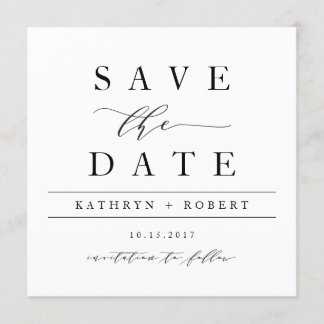 Elegant Calligraphy Save the Date Card