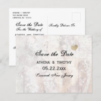 Elegant Calligraphy Save the Date Regency Postcard