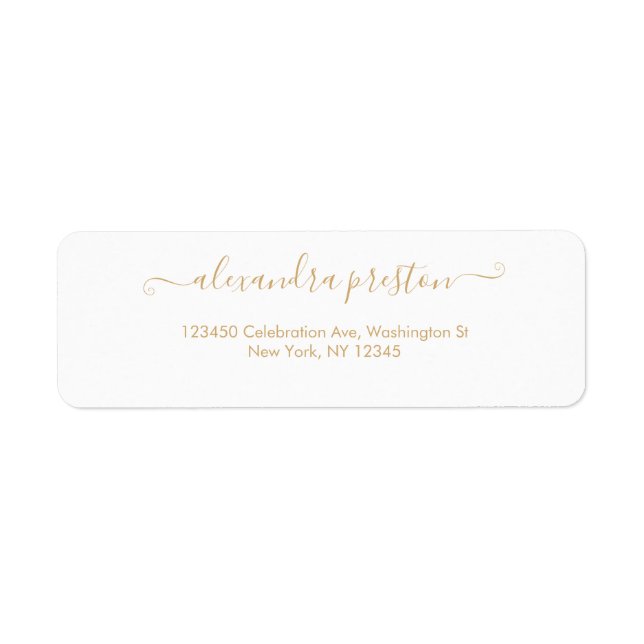 Elegant Calligraphy Script Address Label (Front)