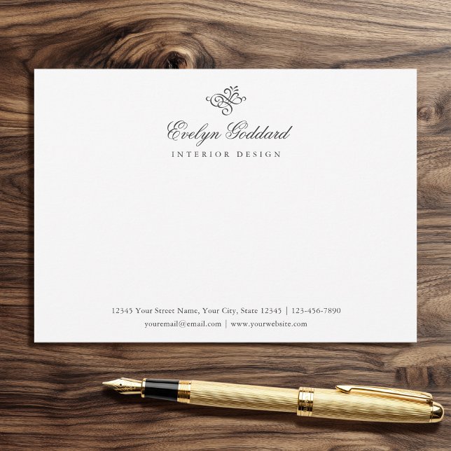 Elegant Calligraphy Script Business Grey Flat Card (Creator Uploaded)