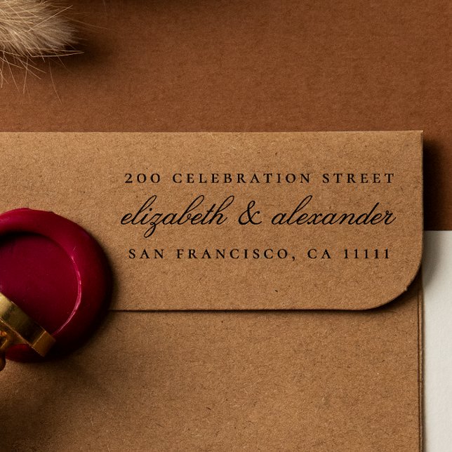 Elegant Calligraphy Script | Custom Return Address Rubber Stamp (Rubber Stamp Mock-up)