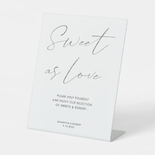 Elegant Calligraphy Script Dessert Station Wedding Pedestal Sign