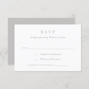 Elegant Calligraphy Script Grey Wedding RSVP Invitation