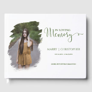Elegant Calligraphy Script In Loving Memory Photo Guest Book
