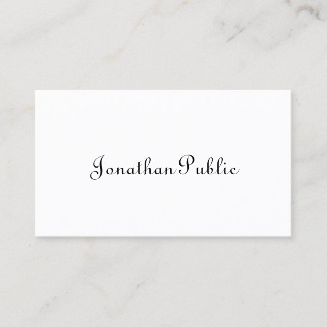 Elegant Calligraphy Script Minimalist Template Business Card (Front)