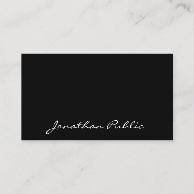 Elegant Calligraphy Script Minimalist Template Business Card (Front)
