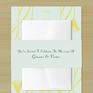 Elegant Calligraphy Script Minimalist Wedding Invitation Belly Band