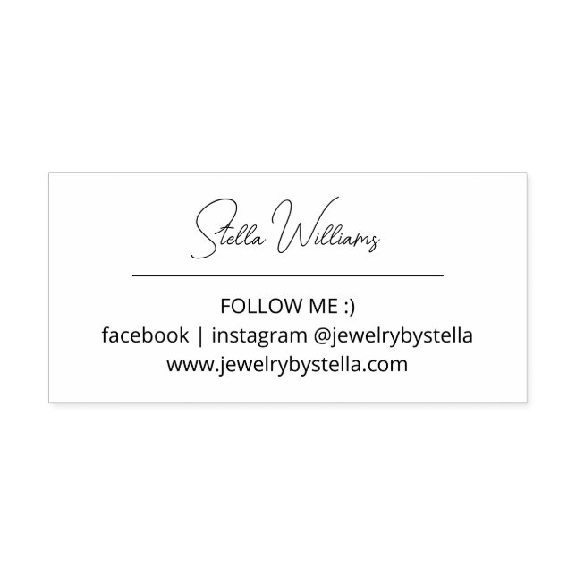 Elegant Calligraphy Script Name Self-inking Stamp (Design)