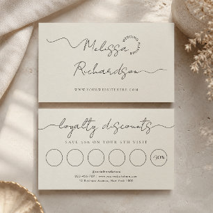 Elegant Calligraphy Script Neutral Salon or Spa Loyalty Card