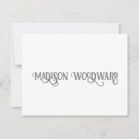 Elegant Calligraphy Script Note Card