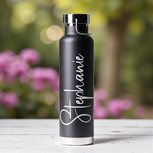 Elegant Calligraphy Script Personalised Name Water Bottle