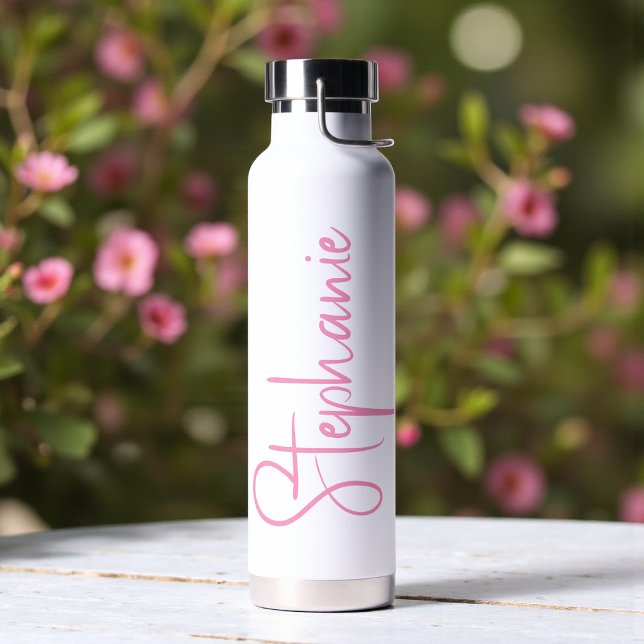 Elegant Calligraphy Script Personalised Name Water Bottle (Creator Uploaded)