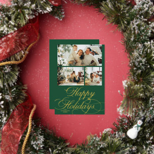 Elegant Calligraphy Script Photo Christmas Card