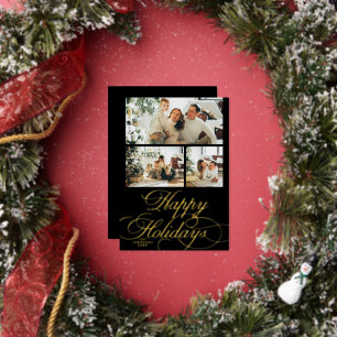 Elegant Calligraphy Script Photo Christmas Card