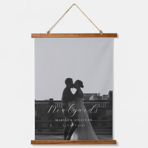 Elegant Calligraphy Script Photo Newlywed Gift Hanging Tapestry