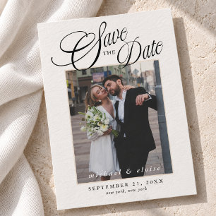 Elegant Calligraphy Script Photo Wedding Save The Date