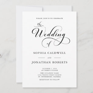 Elegant Calligraphy Script QR Code Wedding Invitation