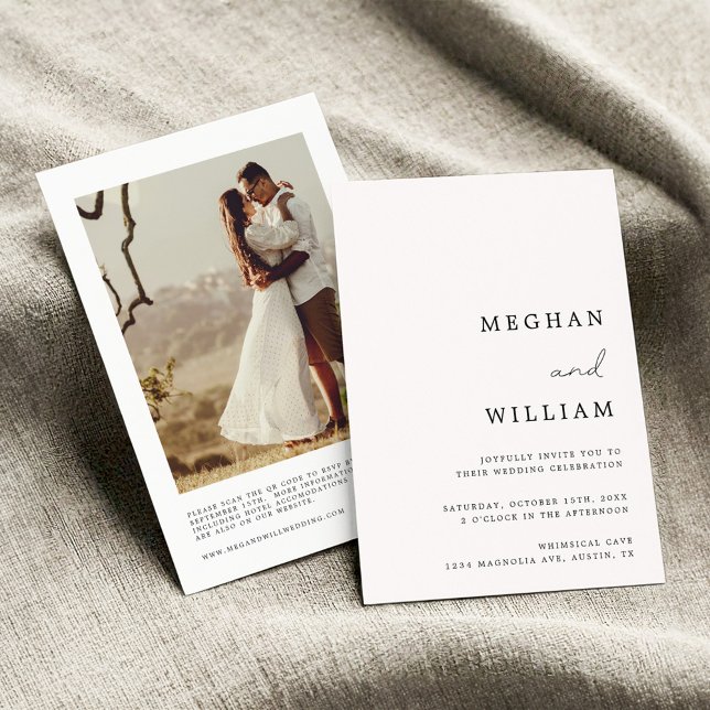 Elegant Calligraphy Script QR Code Wedding Invitation (Creator Uploaded)