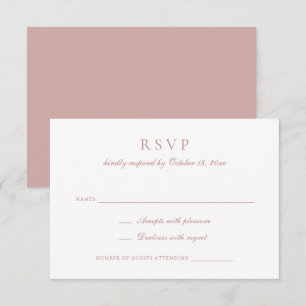 Elegant Calligraphy Script Rose Wedding RSVP Invitation