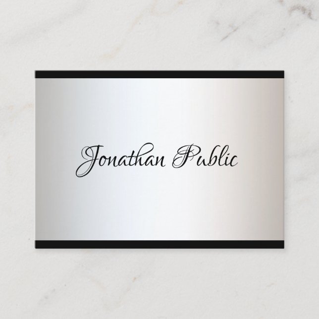 Elegant Calligraphy Script Simple Trendy Template Business Card (Front)