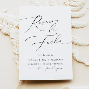 Elegant Calligraphy Script Spanish Save the Date Invitation
