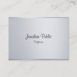 Elegant Calligraphy Script Template Modern Silver Business Card