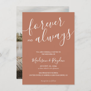 Elegant Calligraphy Script Terracotta Wedding Invitation