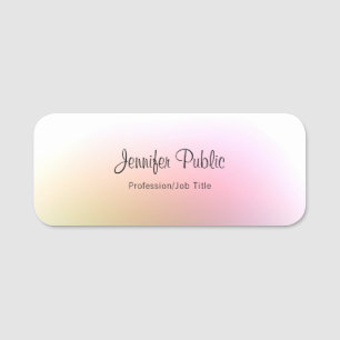 Elegant Calligraphy Script Text Colorful Template Name Tag