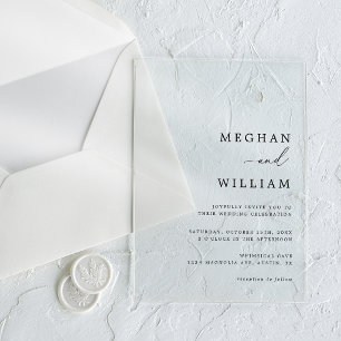 Elegant Calligraphy Script Wedding Acrylic Invitations