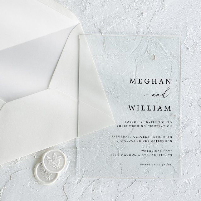 Elegant Calligraphy Script Wedding Acrylic Invitations (Creator Uploaded)