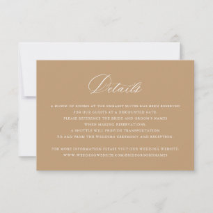Elegant Calligraphy Script Wedding Details Golden Invitation