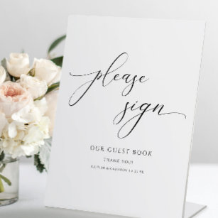 Elegant Calligraphy Script Wedding Guestbook Sign