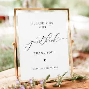Elegant Calligraphy Script Wedding Guestbook Sign