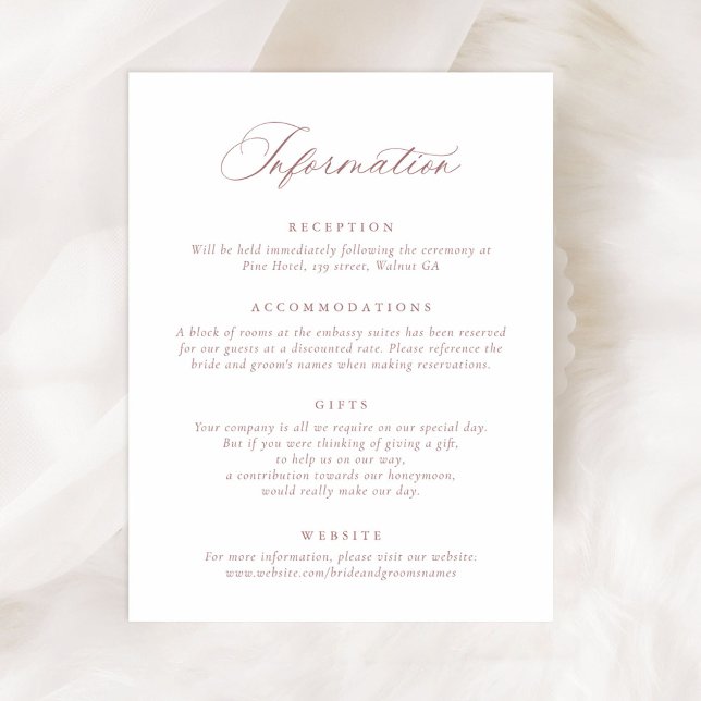 Elegant Calligraphy Script Wedding Information Invitation (Creator Uploaded)