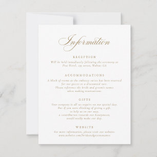 Elegant Calligraphy Script Wedding Information Invitation