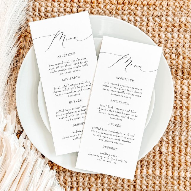 Elegant Calligraphy Script Wedding Menu Cards (Creator Uploaded)