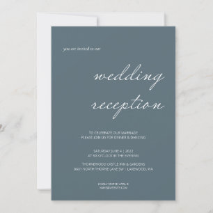 Elegant Calligraphy Script Wedding Reception Invitation