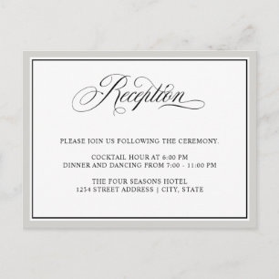 Elegant Calligraphy Script Wedding Reception Postcard