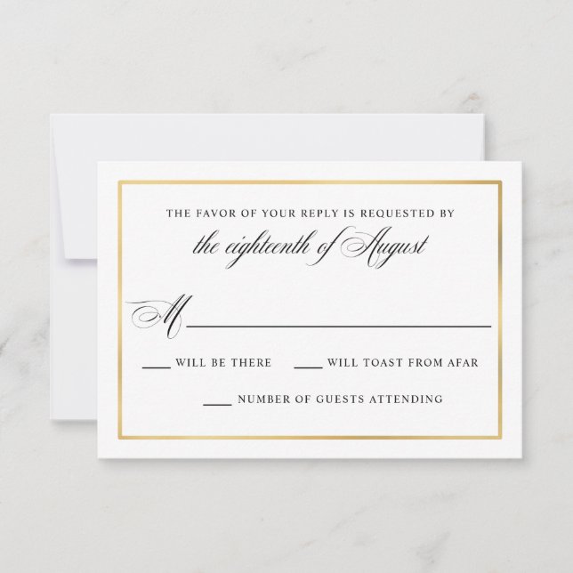 Elegant Calligraphy Script Wedding RSVP (Front)