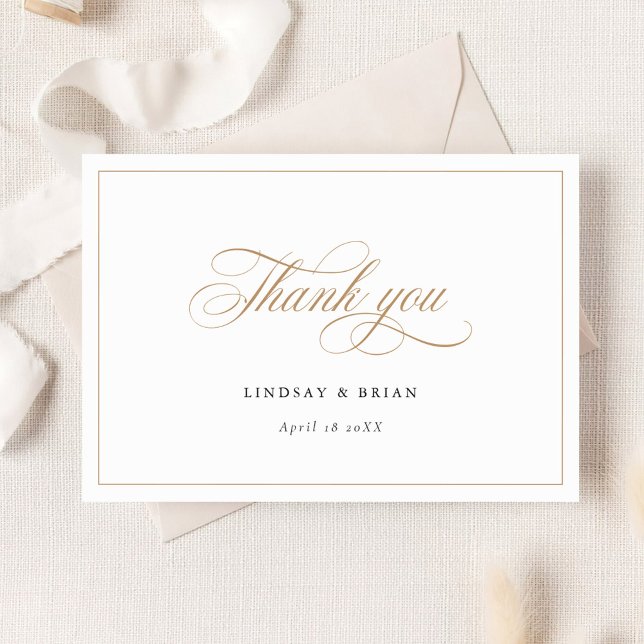 Elegant Calligraphy Script Wedding Thank You Invitation (Creator Uploaded)