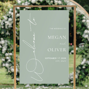 Elegant Calligraphy Script Wedding Welcome Acrylic Sign