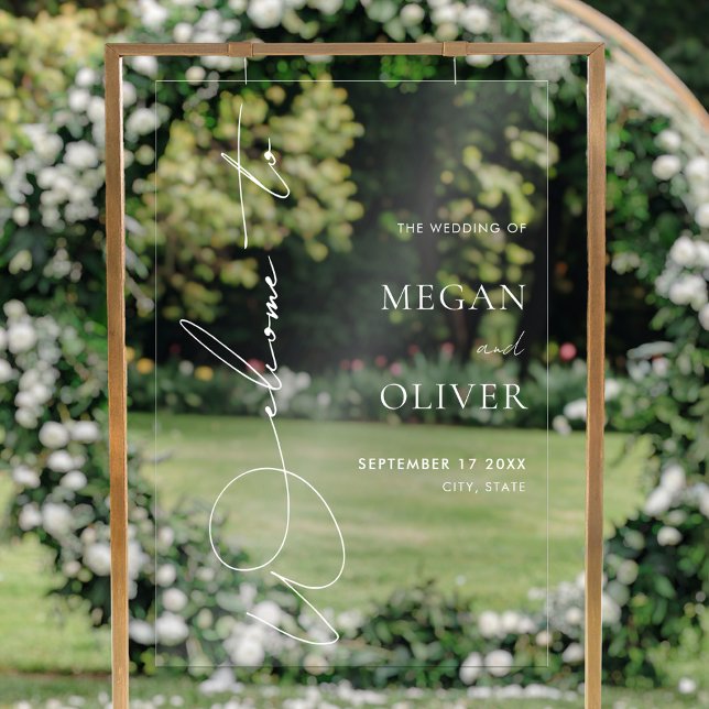 Elegant Calligraphy Script Wedding Welcome Acrylic Sign (Creator Uploaded)