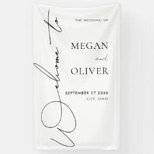 Elegant Calligraphy Script Wedding Welcome Banner
